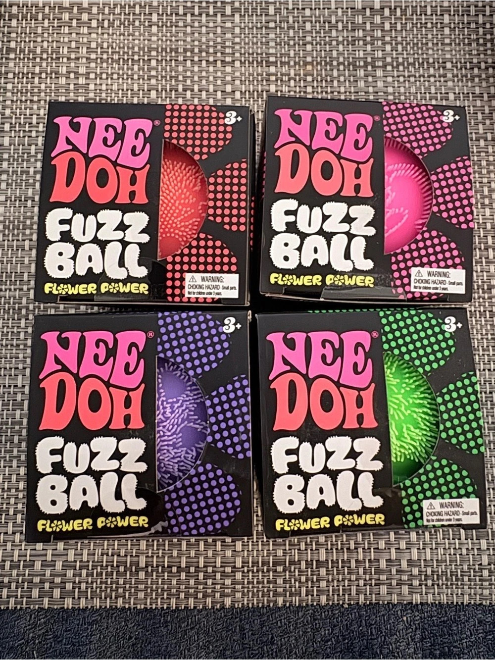 NeeDoh Fuzz Ball 4-Pack Flower Power NWT
